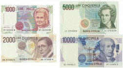Italy, Set of 1.000-10.000 lirs 1984-90 (4 pcs.)
Uncirculated.
Stany bankowe. Reference: Pick# 114-117
Grade: UNC