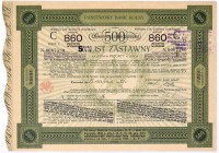 Państwowy Bank Rolny, 8% na 5,5% list zastawny, seria I, 860 zł
Państwowy Bank Rolny został założony w 1919 r. jako Polski Państwowy Bank Rolny, od 19...