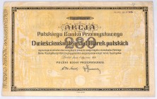 Polski Bank Przemysłowy S.A., akcja na 280 mkp, 1.01.1921
Ładna akcja Polskiego Banku Przemysłowego, jej zaletą jest duży format i niezwykle interesuj...