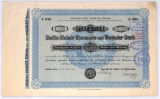 Bielitz - Bialaer Escompte und Wechsler Bank, 5 akcji po 200 guldenów, 1897
Założony w Bielsku (później Bielsko-Biała) jako&nbsp; Bielitz - Bialaer Es...