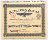 Francja, Ateliers Atlas, 100 franków 1917