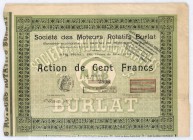 Francja, Societe des Moteurs Rotatifs Burlat, 100 franków 1913