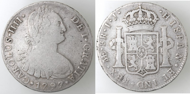 Monete Estere. Perù. Lima. Carlo IIII. 1788-1808. 8 Reales 1797 I J. Ag. Km 97. ...