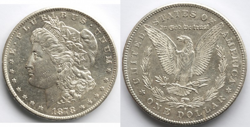Monete Estere. USA. Dollaro Morgan 1878 S. Ag. KM 110. Peso 26,72 gr. qFDC. Segn...
