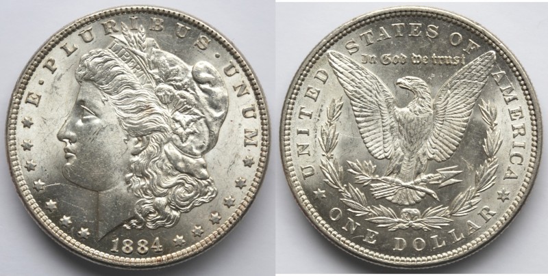 Monete Estere. USA. Dollaro Morgan 1884 Philadelphia. Ag. KM 110. Peso 26,76 gr....
