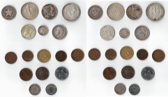 Monete Estere. Lotto di 17 monete di cui 7 in Argento. Diversi Paesi. Conservazione dall'MB al BB+. (D. 0121)