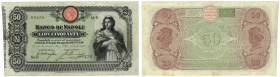 Banconote. Banco di Napoli. 50 Lire Industrie. D.M. 15-07-1896. Gig. BN5A. BB. Macchie e pieghe. R. (D. 6720)