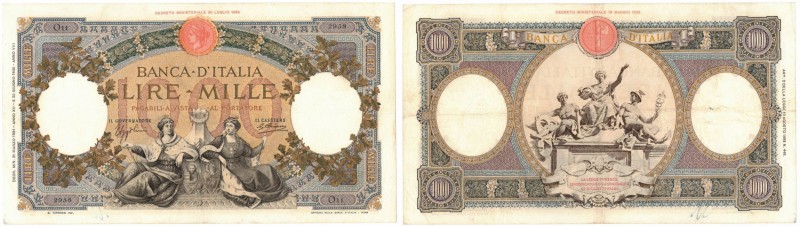 Banconote. Regno D'Italia. Vittorio Emanuele III. 1.000 Lire Regine del Mare. (F...