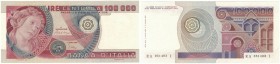 Banconote. Repubblica Italiana. 100.000 Lire Botticelli. D.M. 1 Luglio 1980. Gig. BI83B. SUP. Leggerissima piega in basso. (D. 6920)