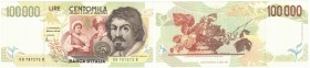 Banconote. Repubblica Italiana. 100.000 Lire Caravaggio. 2° Tipo. Gig. BI85D. SPL. (D. 7120)