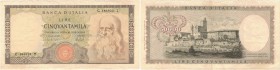 Banconote. Repubblica Italiana. 50.000 Lire Leonardo. D.M. 4 Febbraio 1974. Gig.BI78D. BB+. Trattata. R. (D. 6720)