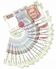 Banconote. Repubblica Italiana. 1.000 Lire Montessori. Lotto di 17 Pezzi. FDS. (D. 5720)
