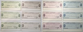 Miniassegni. Banca di Credito Agrario di Ferrara. Lotto di 12 pezzi diversi da 50, 100, 150 e 200 Lire. FDS.