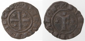 Zecche Italiane. Brindisi. Federico II. 1197-1250. Denaro F tra stelle. Mi. Sp. 148. Peso gr. 0,83. Diametro mm. 16. qSPL.