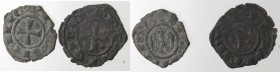 Zecche Italiane. Brindisi. Messina. Lotto di 2 monete. Manfredi. 1258-1266. Denaro con A. Sp. 193. Denaro. Sp. 196. Mi. Mediamente MB. 