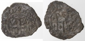 Zecche Italiane. Napoli. Giovanna I d'Angiò e Ludovico di Taranto. 1347-1362. Denaro. Mi. P.R. 3. Peso gr. 0,39. Diametro mm. 16. BB+. MB+.