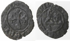 Zecche Italiane. Napoli. Giovanna II. 1414-1435. Denaro. Mi. D/ Grande Y gotica sormontata da corona. P. R. 1. Diametro mm. 14,50. Peso gr. 0,45. MB. ...