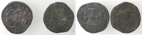 Zecche Italiane. Napoli. Lotto di 2 monete. Ferdinando I d'Aragona. 1458-1494. Cavallo e Ferdinando il Cattolico. 1504-1516. Sestino. Ae. Mediamente q...