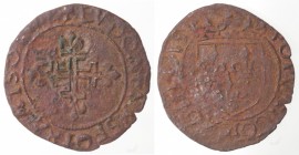 Zecche Italiane. Napoli. Luigi XII. 1501-1503. Sestino. Mi. P/R 5. Peso gr. 1,39. Diametro mm. 20,50. qBB.