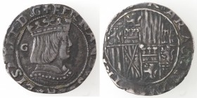 Zecche Italiane. Napoli. Ferdinando d'Aragona ed Elisabetta di Castiglia. 1503-1504. Carlino. Ag. P.R.4. Peso gr. 3,04. Diametro mm. 24. BB+. (D. 2720...