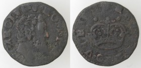 Zecche Italiane. Napoli. Carlo V. 1516-1554. Da 2 cavalli con corona. Ae. P.R. 45a. Peso gr. 3,37. Diametro mm. 21. MB. (D. 0721)