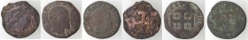 Zecche Italiane. Napoli. Filippo II. 1556-1598. Tre cavalli 1575. Ae. P.R. 94. in lotto con altre due monete da 3 Cavalli. Peso gr. 2,76. Diametro mm....