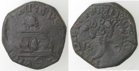 Zecche Italiane. Napoli. Filippo III. 1598-1621. Tornese 1620. Ae. P.R. 60. Peso gr. 4,09. Diametro mm. 22,50. qBB. Patina. R. (D. 0721)