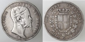 Casa Savoia. Vittorio Emanuele II. Re Eletto. 1859-1861. 2 lire 1860 Firenze. Ag. Gig. 7. Peso gr. 9,66. Diametro mm. 27. BB. R. (D. 0821)
