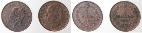 Casa Savoia. Lotto di 2 monete. 1 Centesimo 1867 e 1 Centesimo 1895. Ae. Mediamente SPL+.