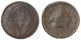 Casa Savoia. Umberto I. 1 Centesimo 1895. Ae. Gig 58. Peso gr. 0,99. SPL. Errore di conio?. (D. 0821)