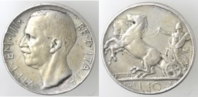 Casa Savoia. Vittorio Emanuele III. 1900-1943. 10 Lire 1926 Biga. MB. Gig. 55. Peso gr. 9,04. MB. Falso d'epoca. R. (D. 6720)
