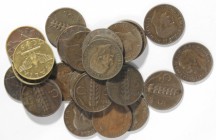 Casa Savoia. Vittorio Emanuele III. 1900-1943. Lotto di 27 monete da 5 centesimi Spiga e Impero. Date non ripetute. Ae. Mediamente BB.