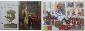 Vaticano. Roma. Benedetto XVI. 2005-2013. Joseph Aloisius Ratzinger. 2 Euro 2006 con francobolli commemorativi del 500° anniversario della Guardia Svi...