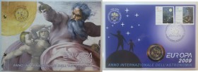 Vaticano. Roma. Benedetto XVI. 2005-2013. Joseph Aloisius Ratzinger. 2 Euro 2009 con francobolli commemorativi del'Anno Internazionale dell'Astronomia...