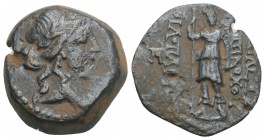 Seleukid Kings of Syria. Antiochos IX Æ17. Unattributed issue, 114-95 BC. 
Laureate head of Apollo right, with hair rolled / BAΣIΛEΩΣ ANTIOXOY in two ...