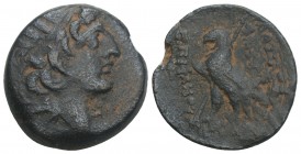 Greek
Seleukid Kingdom. Antiochos VIII Epiphanes. Sole reign, 121/0-97/6 B.C. AE 4.4gr 18.3mm
Antioch mint, struck 116/15 B.C. Diademed, radiate head ...