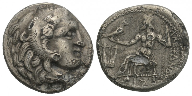 Macedonian Kingdom. Alexander III. 336-323 B.C. AR drachm 3.2gr 17.3mm
 'Kolopho...