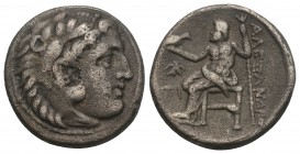 GREEK
MACEDONIAN KINGS
Alexander III the great, 336 - 323 BC. Drachm. approx. 323 - 319 BC Sardis.(?) 4gr 16.9mm
 Obv .: Head of Heracles with lion sk...