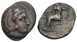 Ancients Greek
MACEDONIAN KINGDOM. Alexander III the Great (336-323 BC). AR drachm 3.8gr 18.2mm
Head of Heracles right, wearing lion skin headdress, p...