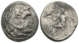 Ancients Greek
MACEDONIAN KINGDOM. Alexander III the Great (336-323 BC). AR drachm 3.9gr 17.4mm
Head of Heracles right, wearing lion skin headdress, p...