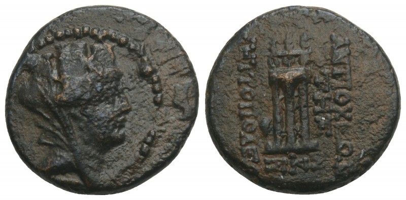 SYRIA. Seleucis and Pieria. Antioch. Ae (1st century BC). 4gr 17.6mm
Obv: Turret...