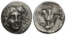 Greek 
ISLANDS off CARIA Rhodes . Circa 229-205 BC. AR Drachm 2.6gr 15.2mm
Ameinias, magistrate. Head of Helios facing slightly right / Rose with bud ...