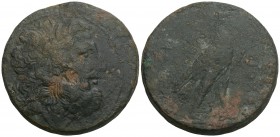 Greek 
Syria, Seleucid Kings of Syria Bronze, Antiochia circa 168, Æ 68.9gr 41.4mm
 Laureate head r. of Zeus-Serapis. Rev. Eagle standing r., on thund...