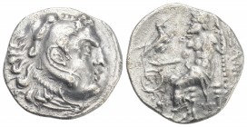 Greek
 KINGS OF MACEDON. Alexander III 'the Great' (336-323 BC). Drachm. Chios. 3.8gr 19.1mm 
Obv: Head of Herakles right, wearing lion skin. Rev: AΛΕ...