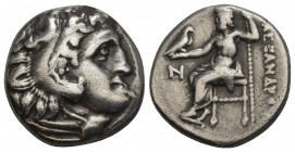 Greek 
 KINGS OF MACEDON. Alexander III 'the Great' (336-323 BC). Drachm. Kolophon. 4.2gr 16.4mm
Obv: Head of Herakles right, wearing lion skin. Rev: ...