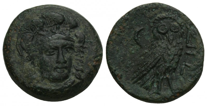 Greek 
Troas. Sigeion circa 400-200 BC. Bronze Æ 5.6gr 17.8mm
 Head of Athena fa...