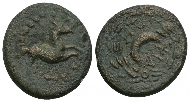 Greek 
PHRYGIA. Philomelion. Late 2nd-1st century BC. AE 4.1gr 17.6mm
Horse spri...