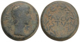 Roman Provincial
ASIA MINOR, Uncertain. Augustus. 27 BC-AD 14. Æ 11.4gr 24.4mm. Struck circa 27 BC.
 Bare head right / AVGV/STVS in two lines within l...