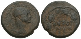 Roman Provincial Cyrrhestica. Beroea. Trajan AD 98-117. Bronze Æ 13.1gr 25.1mm
Laureate head right / BEPOIAIωN above , all within wreath.