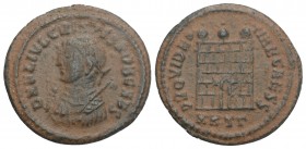 Roman İmperial CRISPUS (Caesar, 316-326). Follis. 2.60GR 20.0MM
Obv: DN FL IVL CRISPVS NOB CAES. Laureate bust left, wearing imperial mantle and holdi...